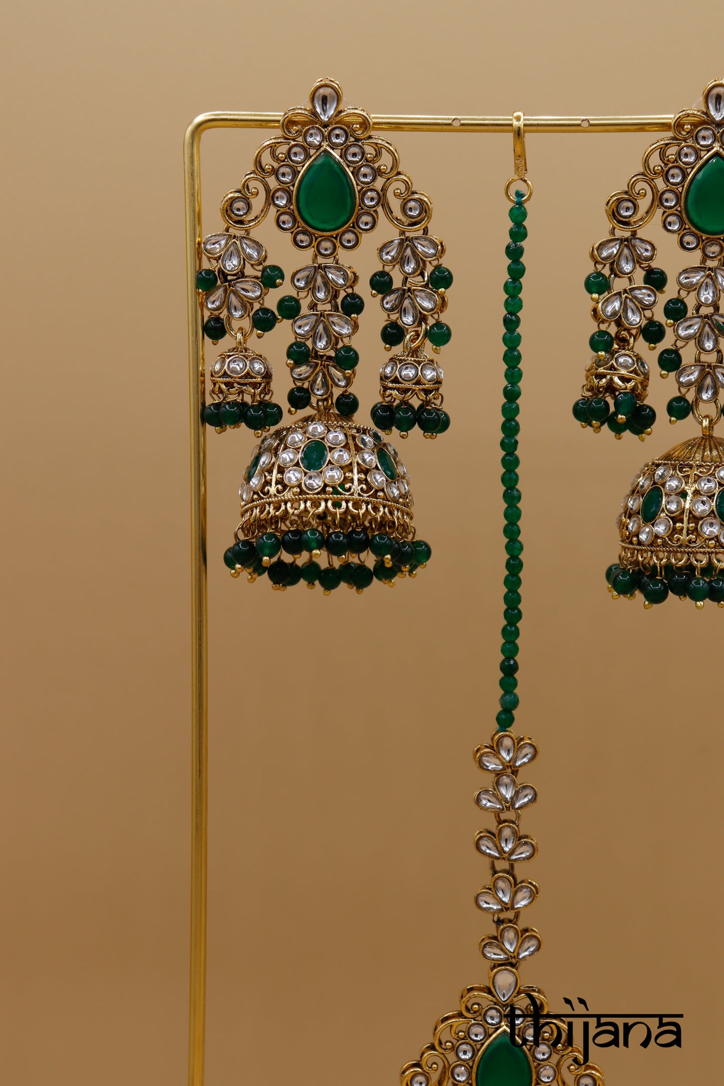 Earrings with matching tikka
