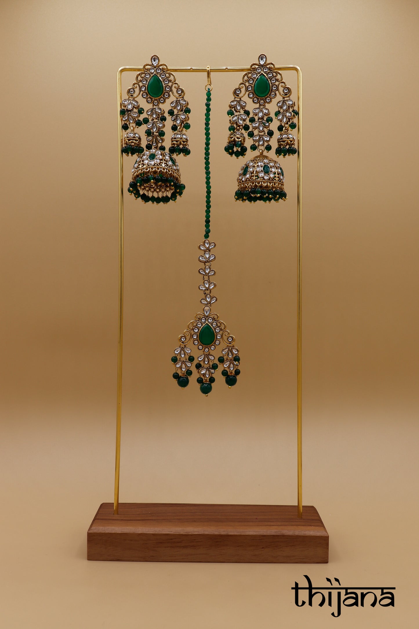 Earrings with matching tikka