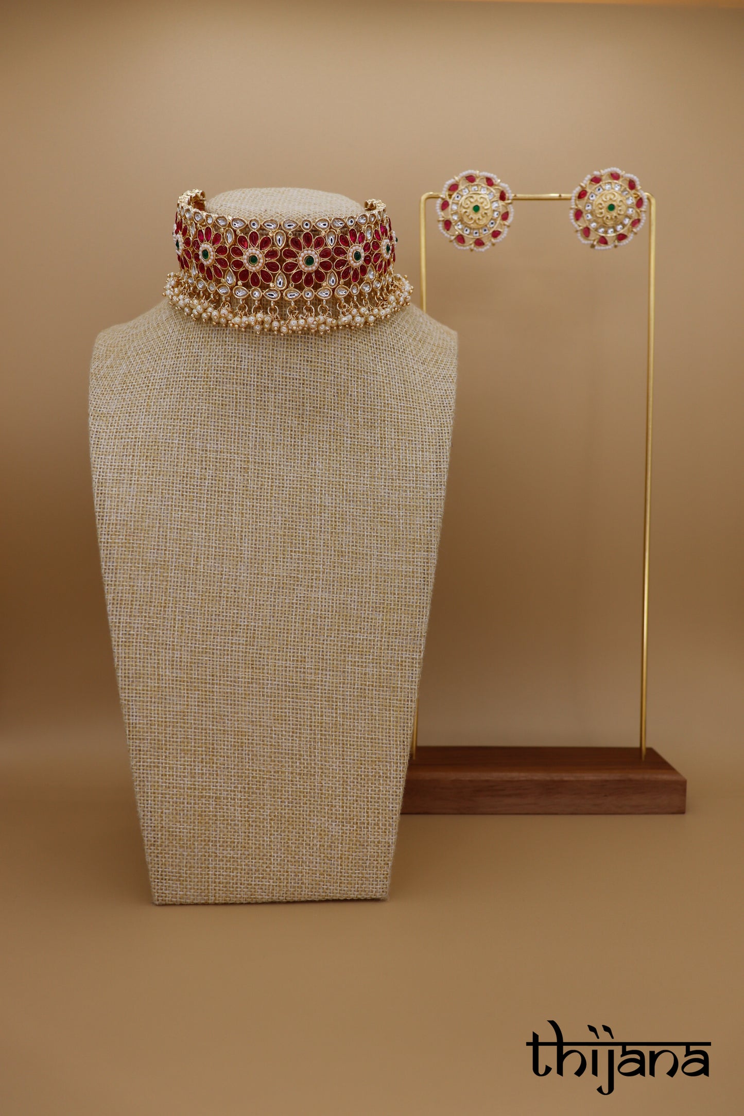 Choker with matching earrings