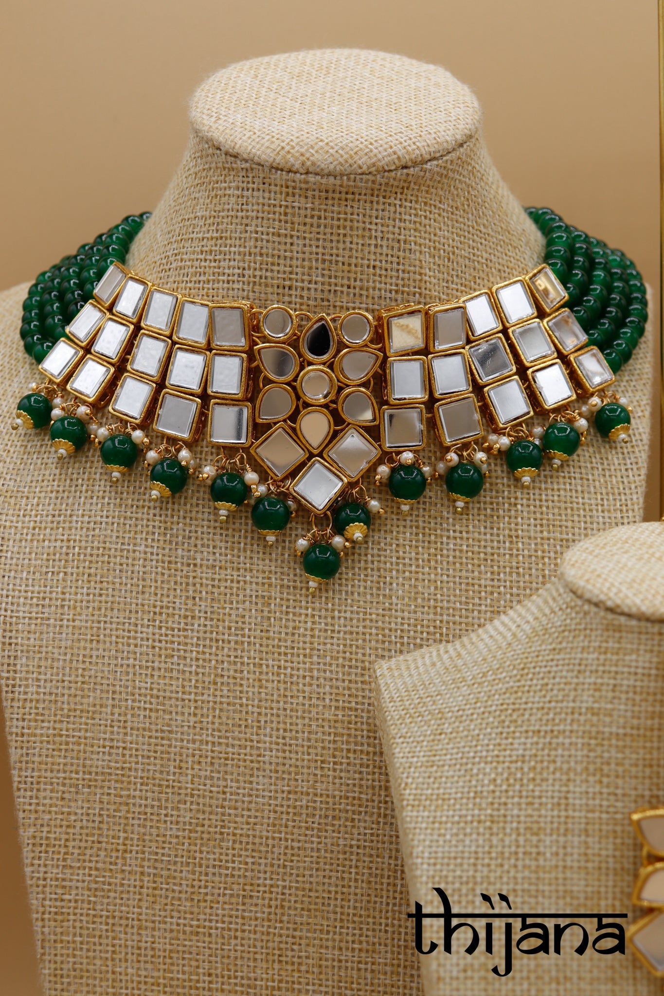 Necklace with matching earrings and tikka