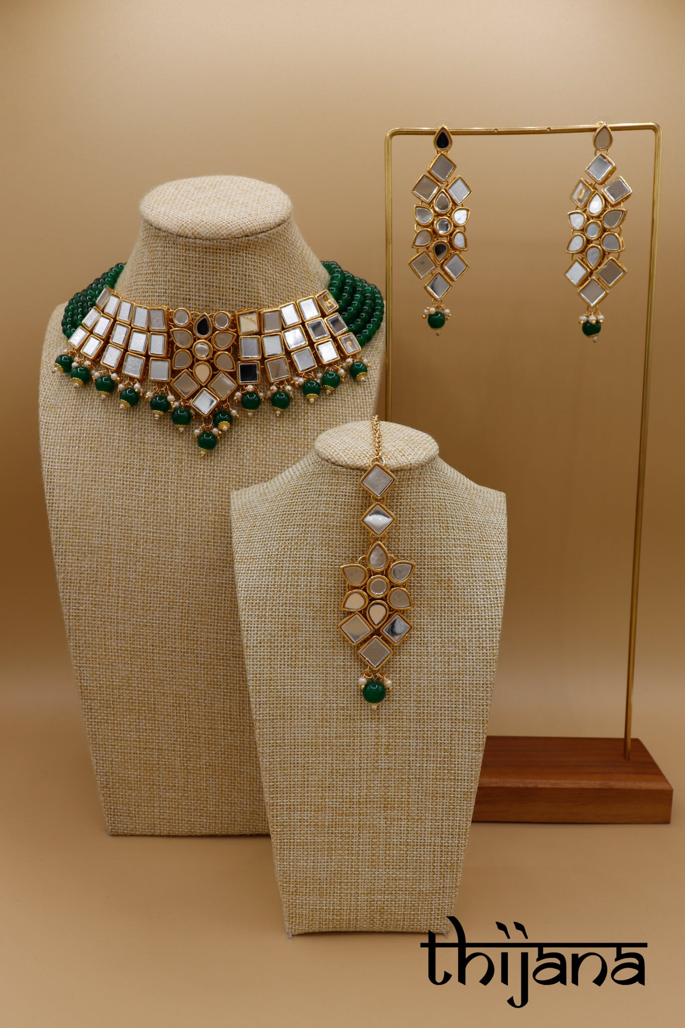 Necklace with matching earrings and tikka