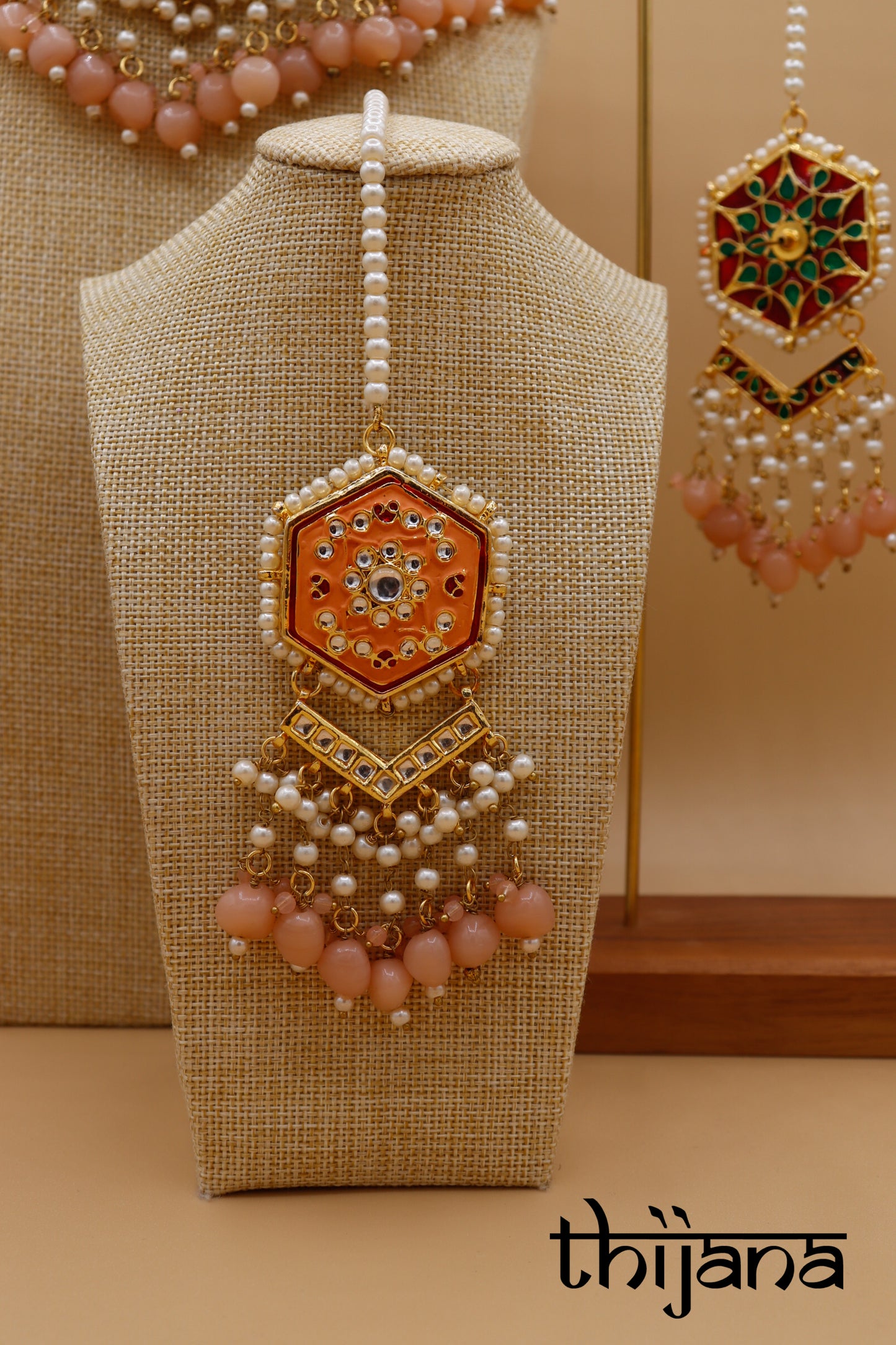 Necklace with matching earrings and tikka