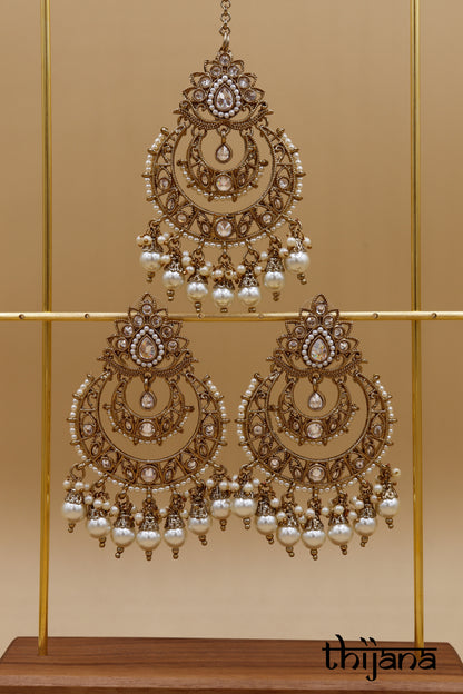 Earrings with matching tikka