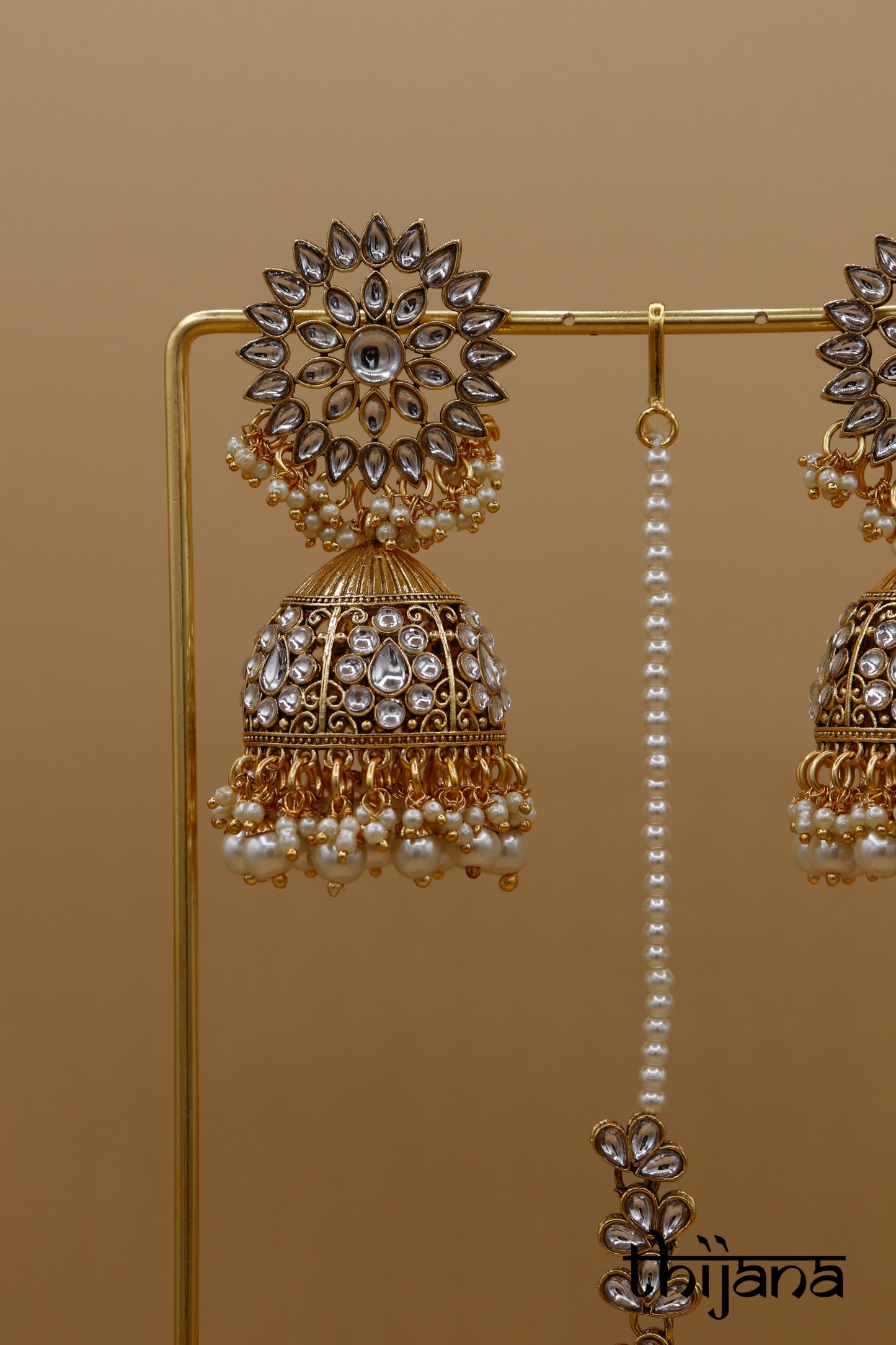 Earrings with matching tikka