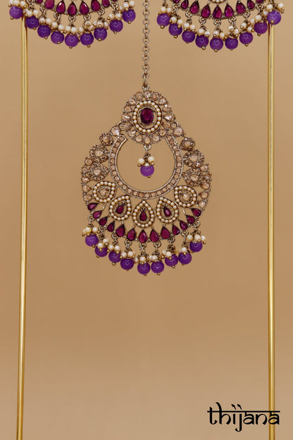 Earrings with matching tikka