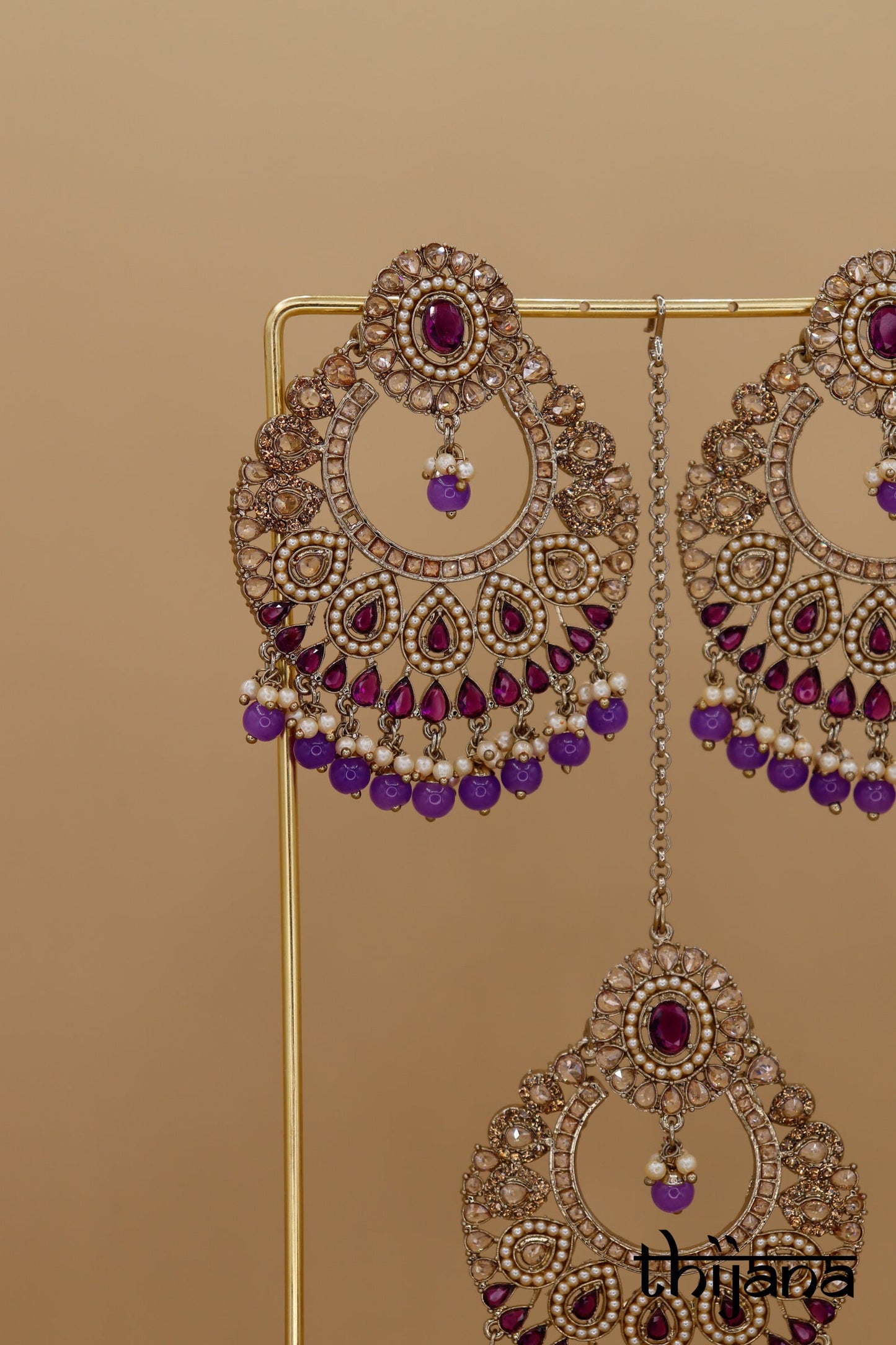 Earrings with matching tikka